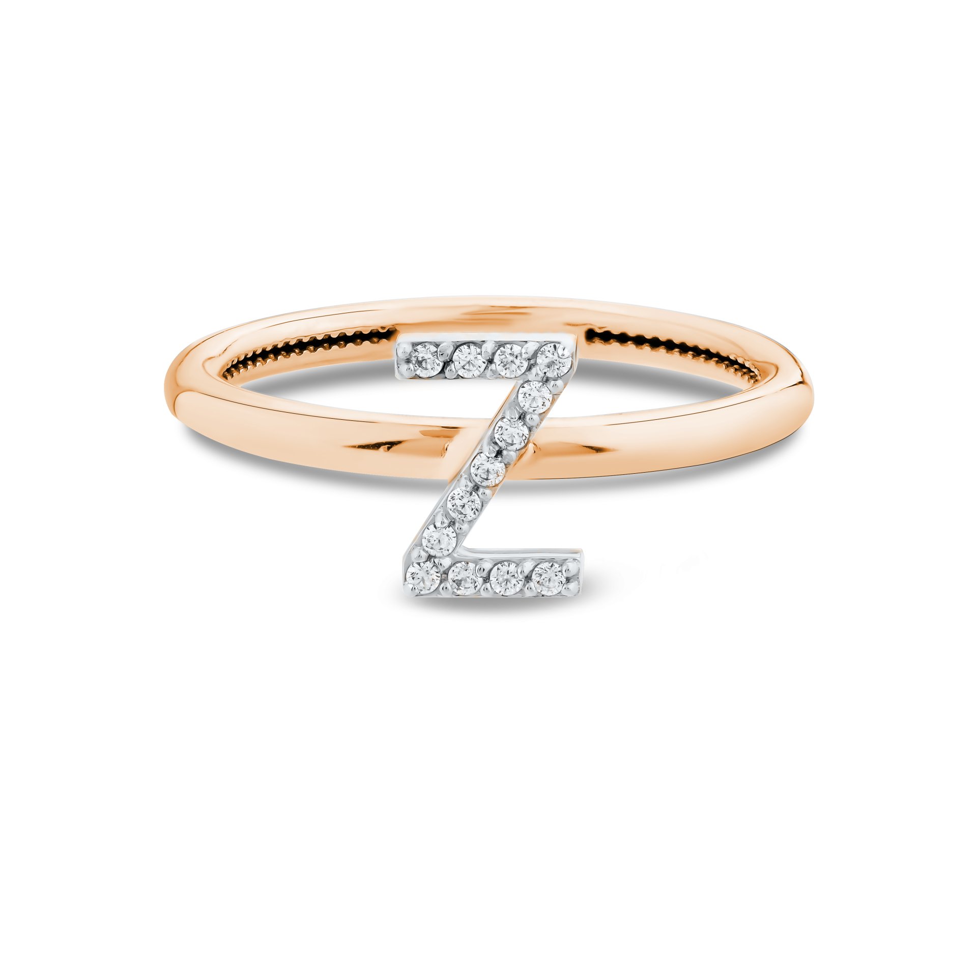 TY 3108 Altın Z Harfi Yüzük Rose Altın