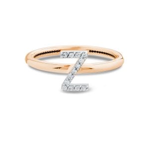 TY 3108 Altın Z Harfi Yüzük Rose Altın