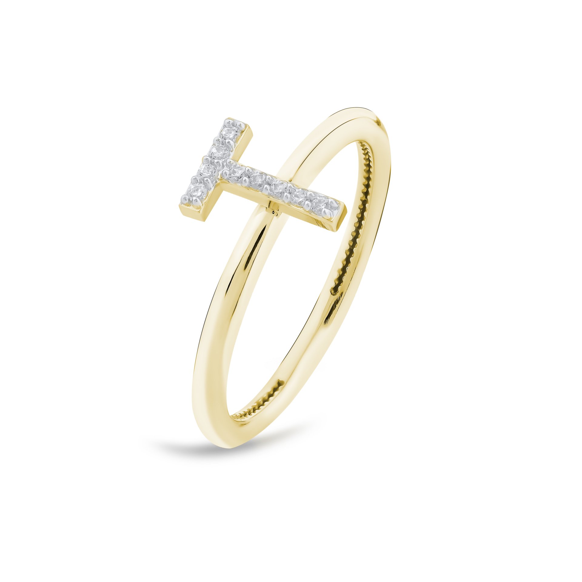 TY 3091 Altın T Harfi Yüzük Sarı Altın