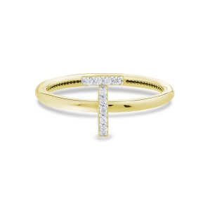 TY 3091 Altın T Harfi Yüzük Sarı Altın