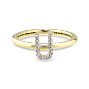 TY 3101 Altın U Harfi Yüzük Sarı Altın