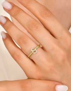 TY 3100 Altın S Harfi Yüzük Sarı Altın