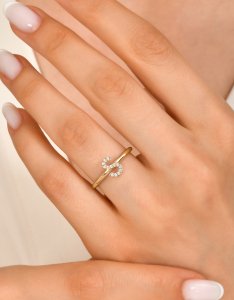 TY 3100 Altın S Harfi Yüzük Rose Altın