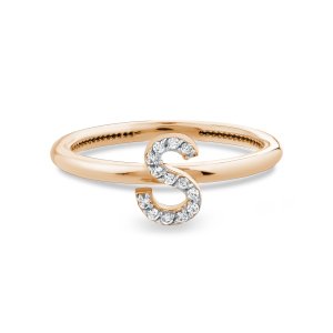 TY 3100 Altın S Harfi Yüzük Rose Altın