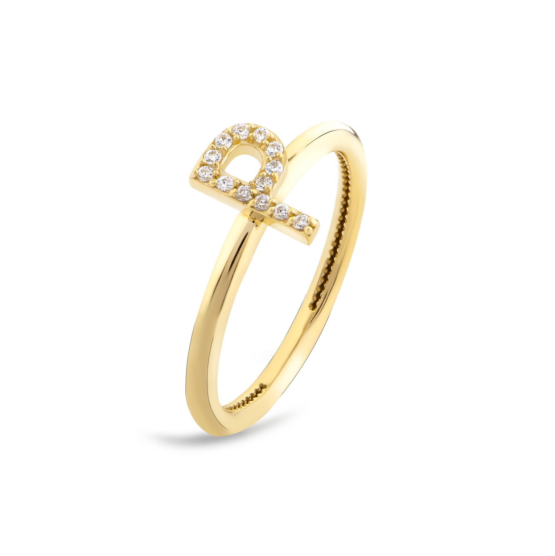 TY 3098 Altın P Harfi Yüzük Sarı Altın