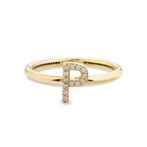 TY 3098 Altın P Harfi Yüzük Sarı Altın