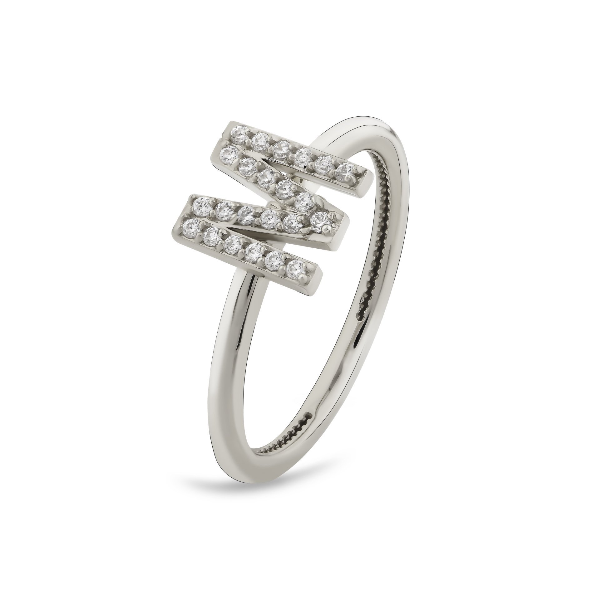 TY 3105 Altın M Harfi Yüzük Beyaz Altın