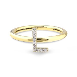 TY 3103 Altın L Harfi Yüzük Sarı Altın