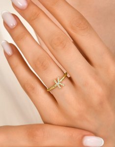 TY 3088 Altın K Harfi Yüzük Sarı Altın