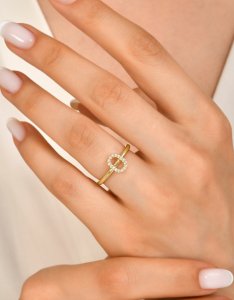 TY 3093 Altın O Harfi Yüzük Sarı Altın