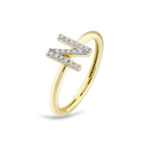 TY 3113 Altın N Harfi Yüzük Sarı Altın