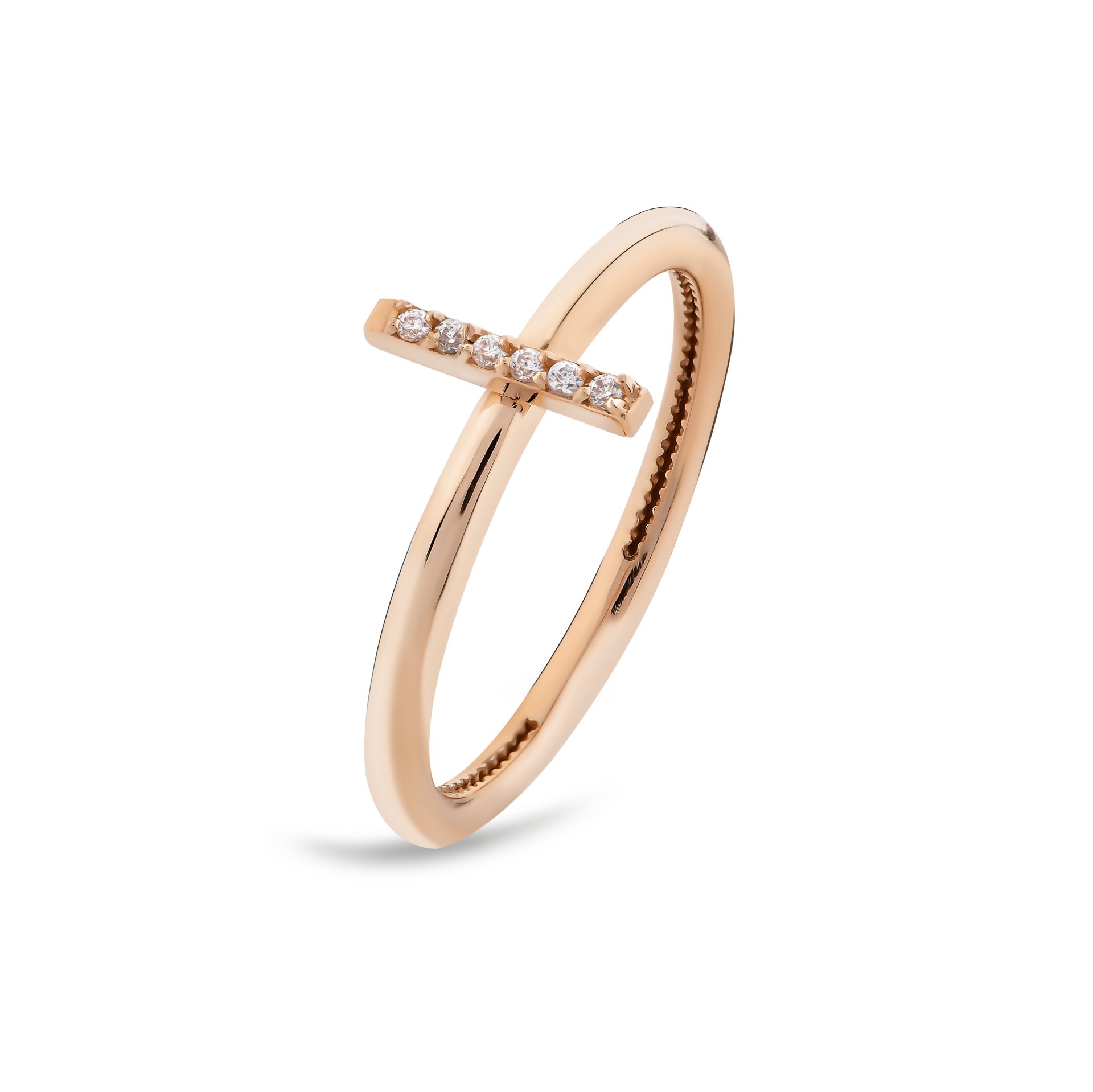 TY 3096 Altın I Harfi Yüzük Rose Altın