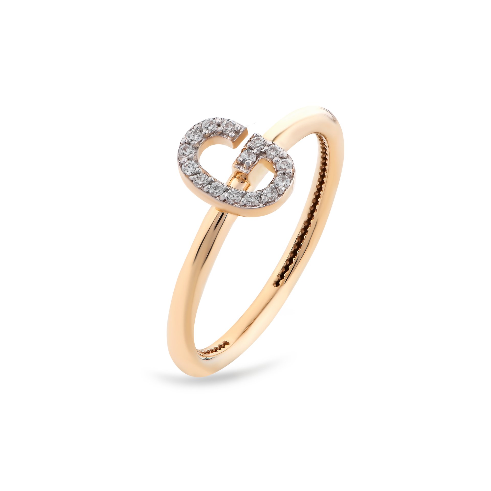 TY 3119 Altın G Harfi Yüzük Rose Altın