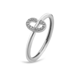 TY 3115 Altın C Harfi Yüzük Beyaz Altın