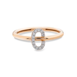 TY 3115 Altın C Harfi Yüzük Rose Altın