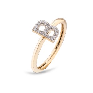 TY 3121 Altın B Harfi Yüzük Rose Altın